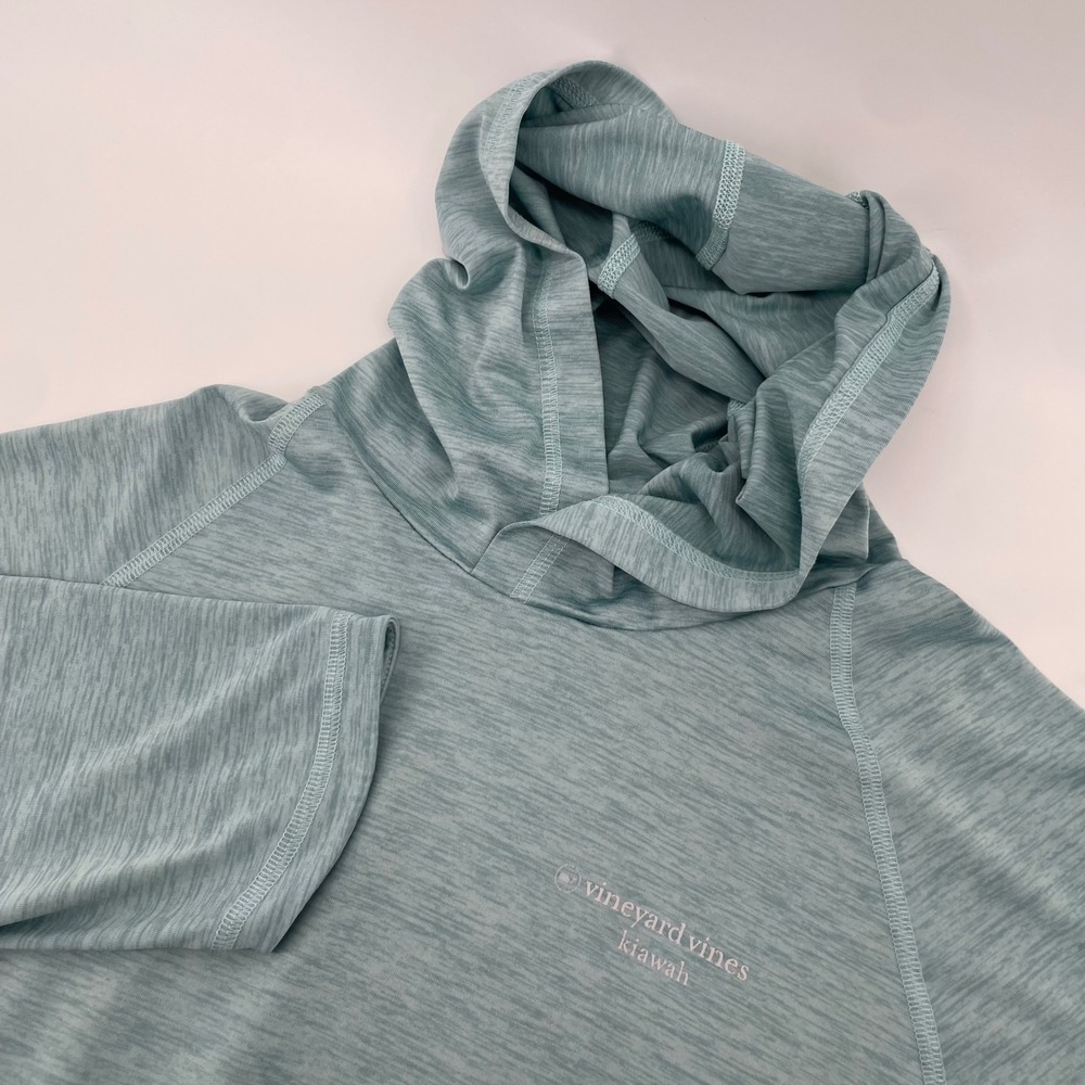 Vineyard Vines Hoodie Mens L Blue Kiawah Performance Pullover Heathered Shirt